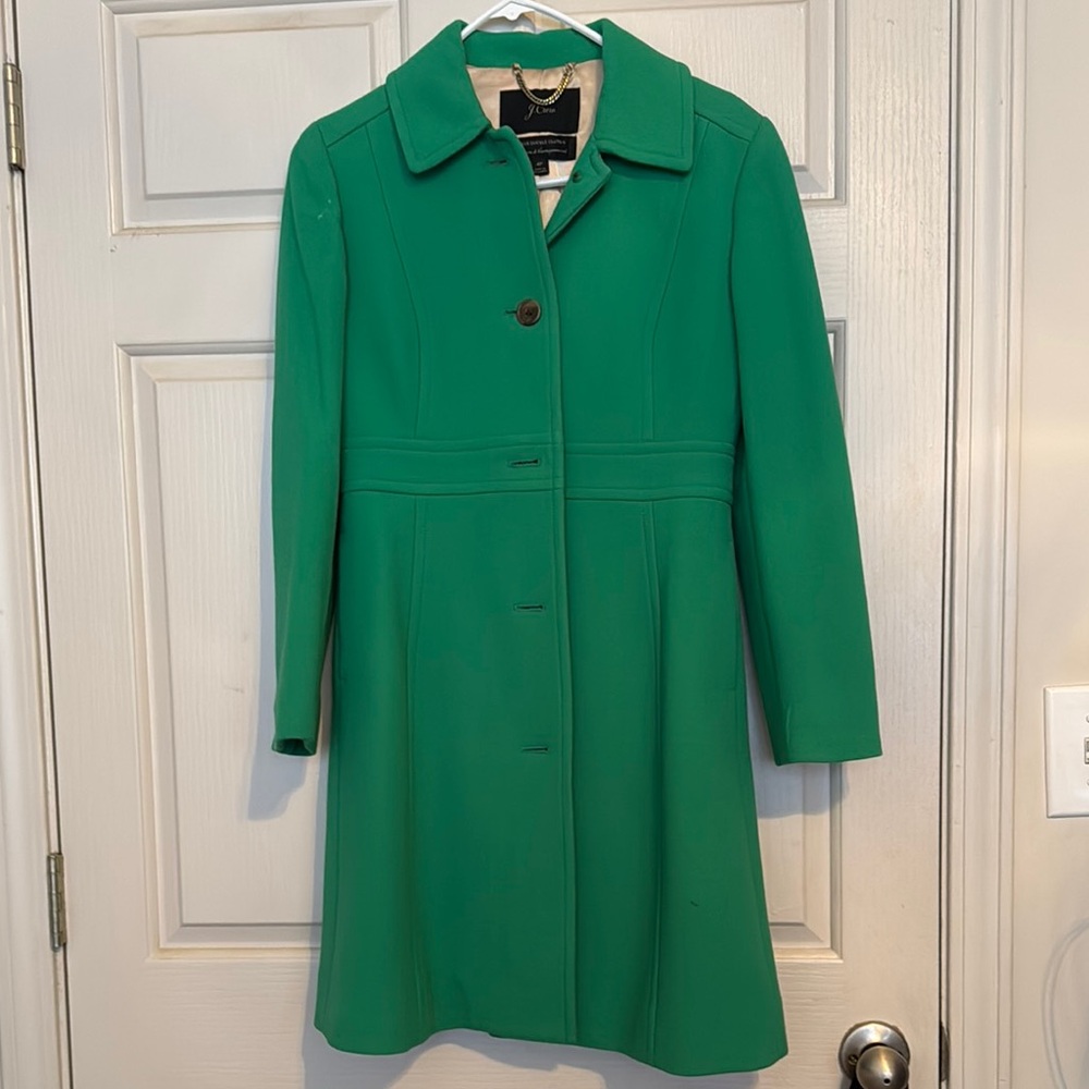 J Crew Green Long Coat